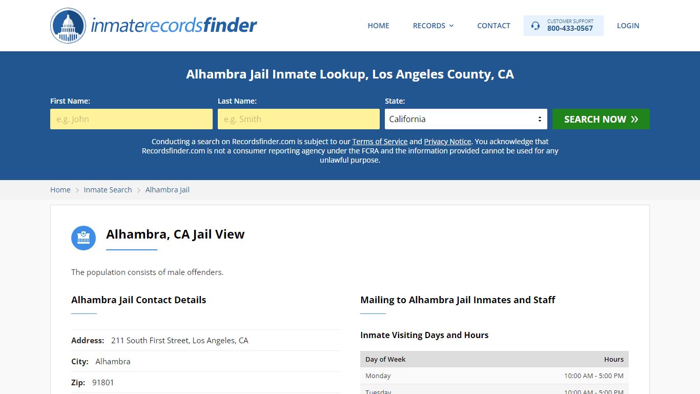 Alhambra Jail Roster & Inmate Search, Los Angeles County, CA